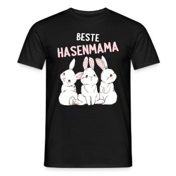 Hase Häschen Kaninchen beste Hasenmama - Männer T-Shirt - Schwarz - Vorne - AI Model Male 178 light (178cm)