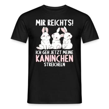 Hase Mir reichts ich geh Kaninchen streicheln - Männer T-Shirt - Schwarz - Vorne - AI Model Male 178 light (178cm)