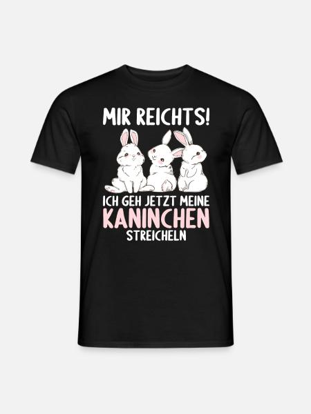 Hase Mir reichts ich geh Kaninchen streicheln - Männer T-Shirt - Schwarz
