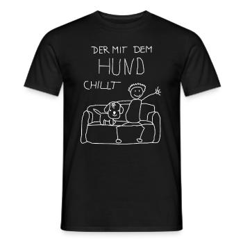 Der mit dem Hund chillt Hunde Hundebesitzer Hund - Männer T-Shirt - Schwarz - Vorne - AI Model Male 178 light (178cm)