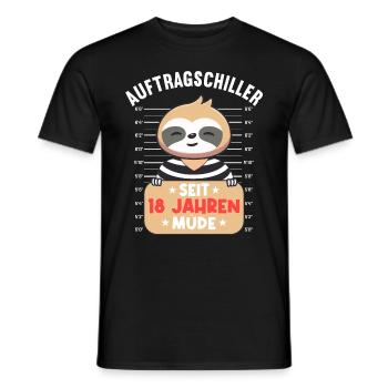 Auftragschiller 18 Jahre 18. Geburtstag Faultier - Männer T-Shirt - Schwarz - Vorne - AI Model Male 178 light (178cm)