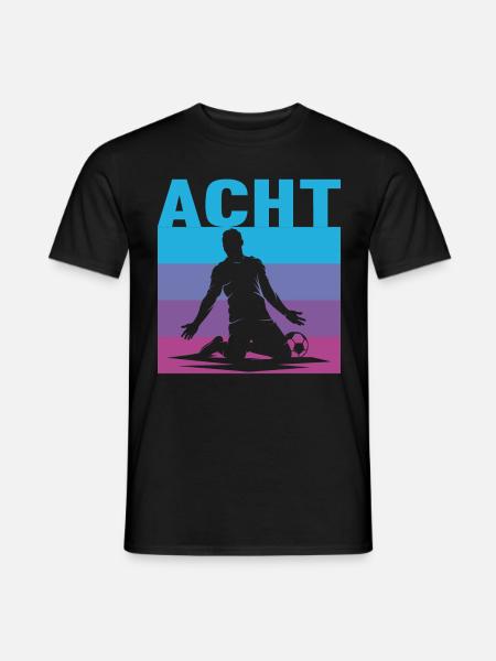 8 Jahre süßes Fußball Fußballer 8. Geburtstag - Männer T-Shirt - Schwarz