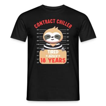 Auftragschiller 18 ans 18ème anniversaire paresseux - T-shirt homme - noir - Devant - AI Model Male 178 light (178cm)
