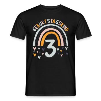 3 Jahre Geburtstagskind Regenbogen 3. Geburtstag - Männer T-Shirt - Schwarz - Vorne - AI Model Male 178 light (178cm)