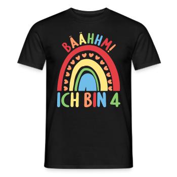 4 Jahre Geburtstagskind Regenbogen 4. Geburtstag - Männer T-Shirt - Schwarz - Vorne - AI Model Male 178 light (178cm)
