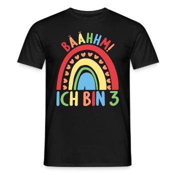 3 Jahre Geburtstagskind Regenbogen 3. Geburtstag - Männer T-Shirt - Schwarz - Vorne - AI Model Male 178 light (178cm)
