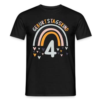 4 Jahre Geburtstagskind Regenbogen 4. Geburtstag - Männer T-Shirt - Schwarz - Vorne - AI Model Male 178 light (178cm)