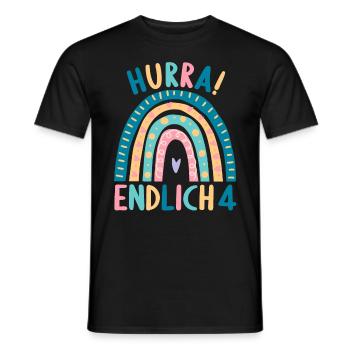 4 Jahre Geburtstagskind Regenbogen 4. Geburtstag - Männer T-Shirt - Schwarz - Vorne - AI Model Male 178 light (178cm)