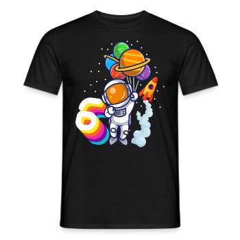 Astronaut 9th Birthday Space Boy Gift - Men's T-Shirt - black - Front - AI Model Male 178 light (178cm)