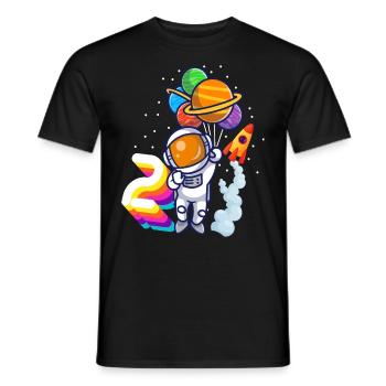 Astronaut 2. Geburtstag Weltraum Jungen Geschenk - Männer T-Shirt - Schwarz - Vorne - AI Model Male 178 light (178cm)