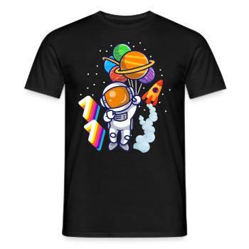 Astronaut 11th Birthday Space Boy Gift - Men's T-Shirt - black - Front - AI Model Male 178 light (178cm)