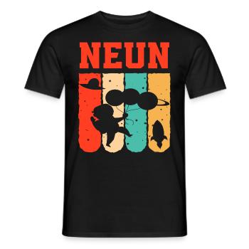 Astronaut 9. Geburtstag Weltraum Jungen Geschenk - Männer T-Shirt - Schwarz - Vorne - AI Model Male 178 light (178cm)