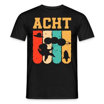 Astronaut 8th Birthday Space Boy Gift - Men's T-Shirt - black - Front - AI Model Male 178 light (178cm)