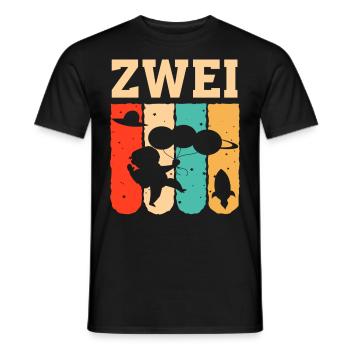 Astronaut 2. Geburtstag Weltraum Jungen Geschenk - Männer T-Shirt - Schwarz - Vorne - AI Model Male 178 light (178cm)