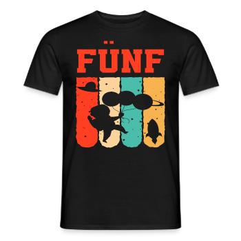 Astronaut 5th Birthday Space Boy Gift - Men's T-Shirt - black - Front - AI Model Male 178 light (178cm)