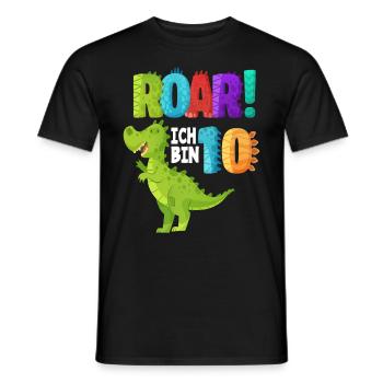 Ich Bin 10 Dinosaurier 10. Geburtstag Jungs - Männer T-Shirt - Schwarz - Vorne - AI Model Male 178 light (178cm)