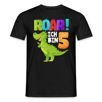 Ich Bin 5 Dinosaurier 5. Geburtstag Jungs Geschenk - Männer T-Shirt - Schwarz - Vorne - AI Model Male 178 light (178cm)