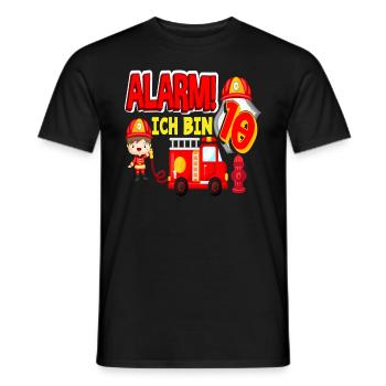 Alarm Ich Bin 10. Geburtstag Feuerwehr Junge - Männer T-Shirt - Schwarz - Vorne - AI Model Male 178 light (178cm)