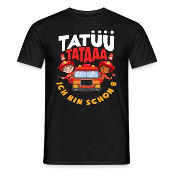 Tatüü TaTaaa 8. Geburtstag Feuerwehr Jungs - Männer T-Shirt - Schwarz - Vorne - AI Model Male 178 light (178cm)