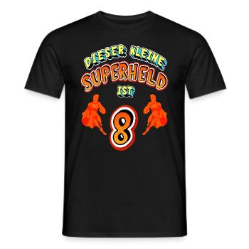 Superhelden 8. Geburtstag Jungs Geschenk - Männer T-Shirt - Schwarz - Vorne - AI Model Male 178 light (178cm)