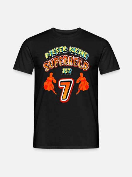 Superhelden 7. Geburtstag Jungs Geschenk - Männer T-Shirt - Schwarz