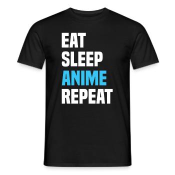 Eat Sleep Anime Repeat - Männer T-Shirt - Schwarz - Vorne - AI Model Male 178 light (178cm)