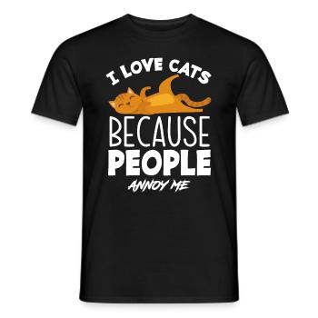 Ich Liebe Katzen - Männer T-Shirt - Schwarz - Vorne - AI Model Male 178 light (178cm)