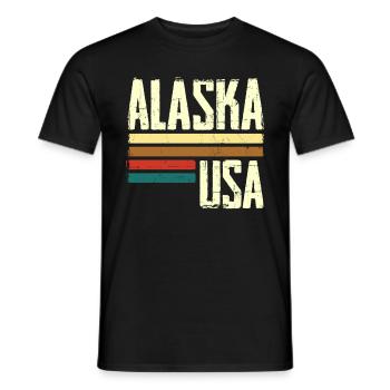 Retro Vintage Alaska - Men's T-Shirt - black - Front - AI Model Male 178 light (178cm)