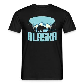 Alaska Wald Gebirge - Männer T-Shirt - Schwarz - Vorne - AI Model Male 178 light (178cm)
