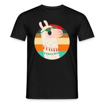 Lama Alpaca - Men's T-Shirt - black - Front - AI Model Male 178 light (178cm)
