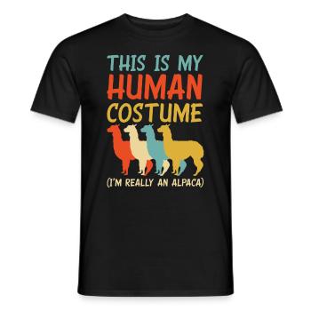 Costume rétro en alpaga - T-shirt homme - noir - Devant - AI Model Male 178 light (178cm)