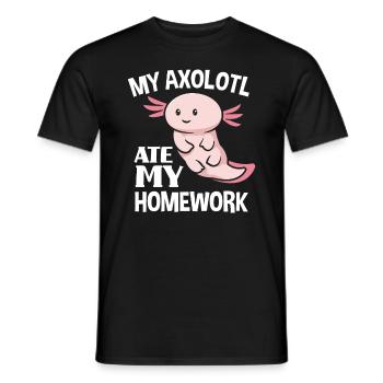 Axolotl Homework - Men's T-Shirt - black - Front - AI Model Male 178 light (178cm)
