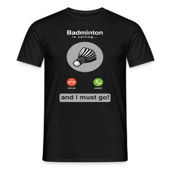 Badminton Telefon Hobby - Männer T-Shirt - Schwarz - Vorne - AI Model Male 178 light (178cm)