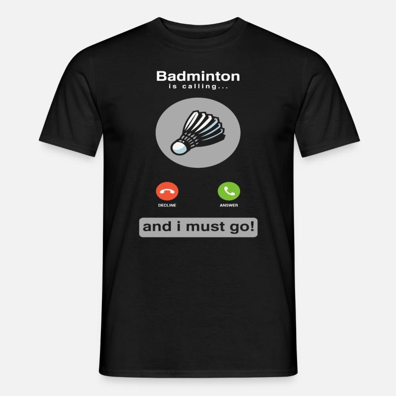 Badminton Telefon Hobby - Männer T-Shirt - Schwarz