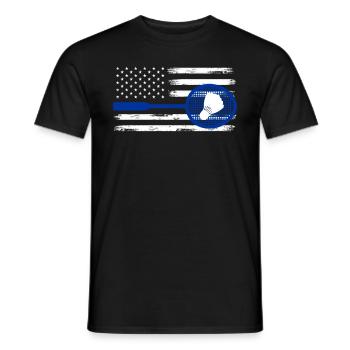 Badminton Amerikanische Flagge - Männer T-Shirt - Schwarz - Vorne - AI Model Male 178 light (178cm)