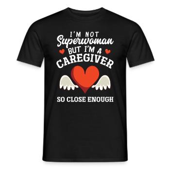 Caregiver Superheroine - Men's T-Shirt - black - Front - AI Model Male 178 light (178cm)