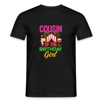 Fille d'anniversaire pour enfants Cousin Circus - T-shirt homme - noir - Devant - AI Model Male 178 light (178cm)
