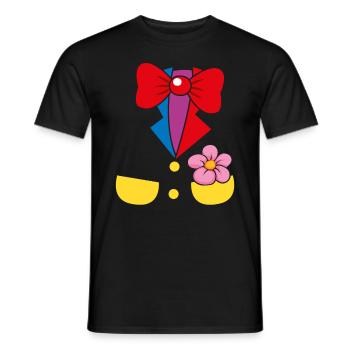 Circus Clown Costume Suit - Men's T-Shirt - black - Front - AI Model Male 178 light (178cm)