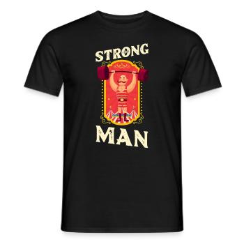 Zirkus Starker Mann - Männer T-Shirt - Schwarz - Vorne - AI Model Male 178 light (178cm)