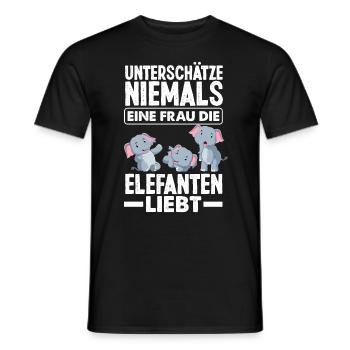 Elefant Frau Liebe - Männer T-Shirt - Schwarz - Vorne - AI Model Male 178 light (178cm)
