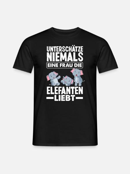 Elefant Frau Liebe - Männer T-Shirt - Schwarz