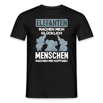 Elefant Tiere Liebe Geschenk - Männer T-Shirt - Schwarz - Vorne - AI Model Male 178 light (178cm)