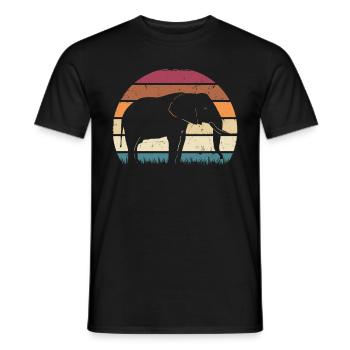 Elefant Tier - Männer T-Shirt - Schwarz - Vorne - AI Model Male 178 light (178cm)