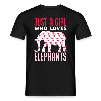 Elefant Herzen Mädchen - Männer T-Shirt - Schwarz - Vorne - AI Model Male 178 light (178cm)