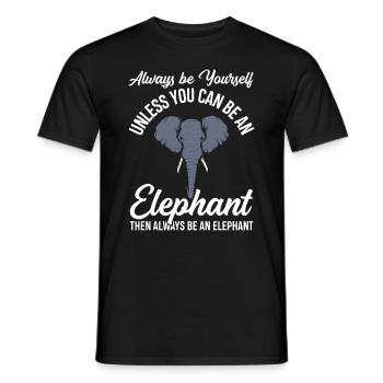 Elefant Spruch - Männer T-Shirt - Schwarz - Vorne - AI Model Male 178 light (178cm)