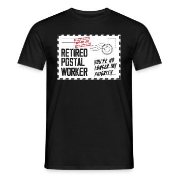 Funny postal clerk pensioner - Men's T-Shirt - black - Front - AI Model Male 178 light (178cm)