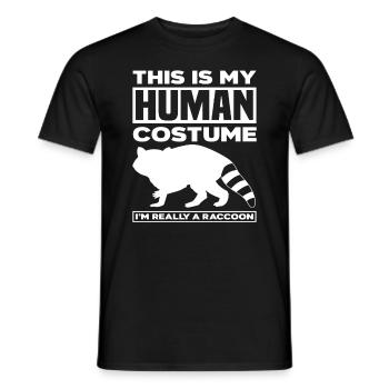 Costume de raton laveur - T-shirt homme - noir - Devant - AI Model Male 178 light (178cm)
