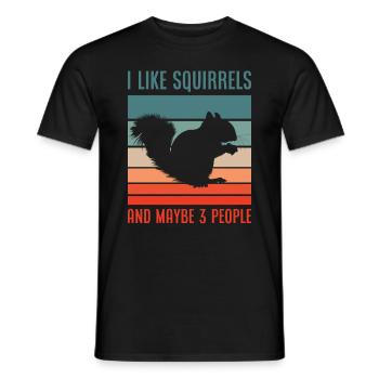 Cadeau rétro écureuil rongeur - T-shirt homme - noir - Devant - AI Model Male 178 light (178cm)