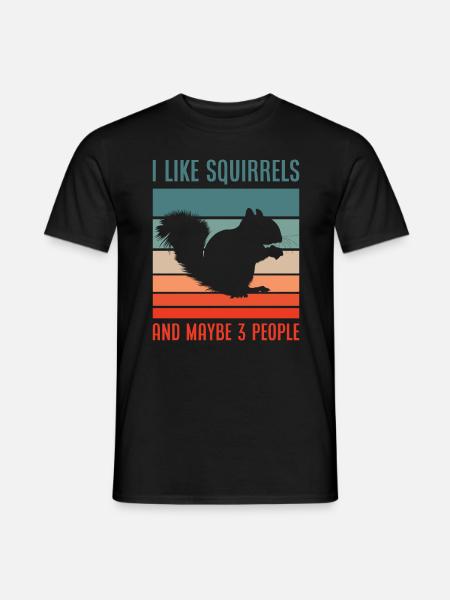 Retro Squirrel Rodent Gift - Men's T-Shirt - black