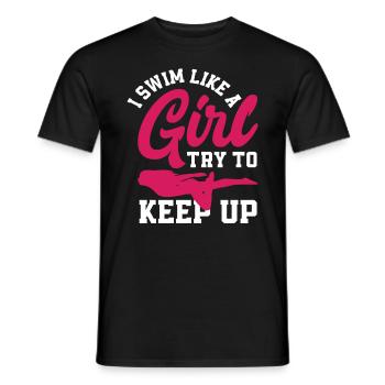 Schwimmen Schwimmerin Sport Mädchen - Männer T-Shirt - Schwarz - Vorne - AI Model Male 178 light (178cm)